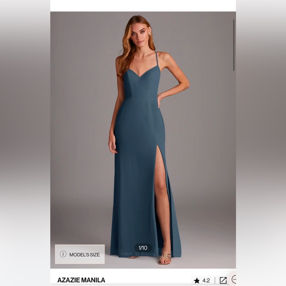 Azazie Manila Dress in Neptune